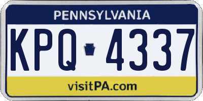 PA license plate KPQ4337
