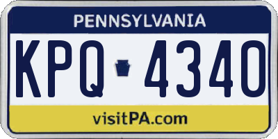 PA license plate KPQ4340