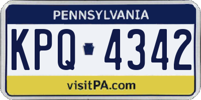 PA license plate KPQ4342