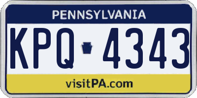 PA license plate KPQ4343