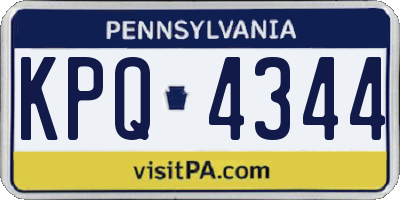 PA license plate KPQ4344