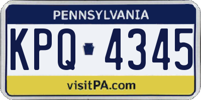 PA license plate KPQ4345
