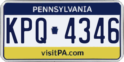 PA license plate KPQ4346