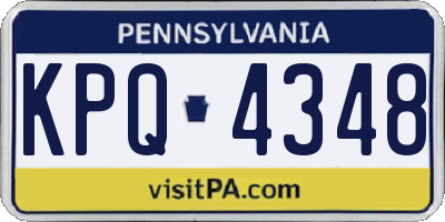 PA license plate KPQ4348