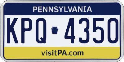 PA license plate KPQ4350