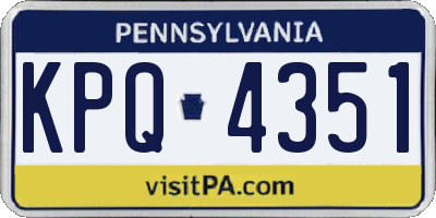 PA license plate KPQ4351