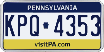 PA license plate KPQ4353