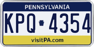 PA license plate KPQ4354