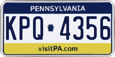 PA license plate KPQ4356