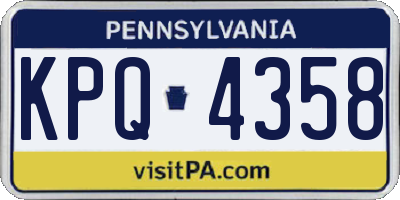 PA license plate KPQ4358