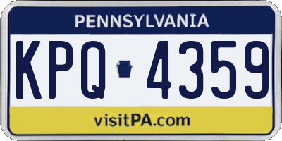 PA license plate KPQ4359