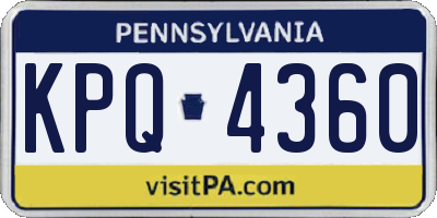 PA license plate KPQ4360