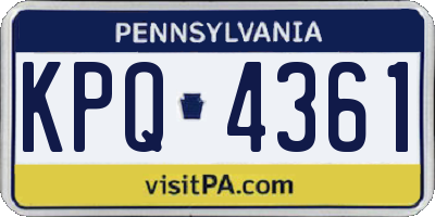 PA license plate KPQ4361