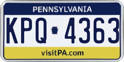 PA license plate KPQ4363