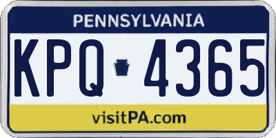 PA license plate KPQ4365