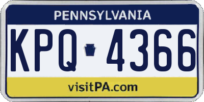 PA license plate KPQ4366