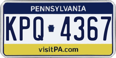 PA license plate KPQ4367