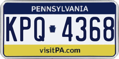 PA license plate KPQ4368