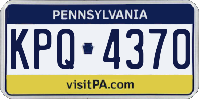 PA license plate KPQ4370