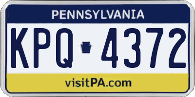 PA license plate KPQ4372