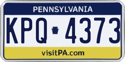 PA license plate KPQ4373