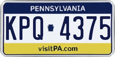 PA license plate KPQ4375