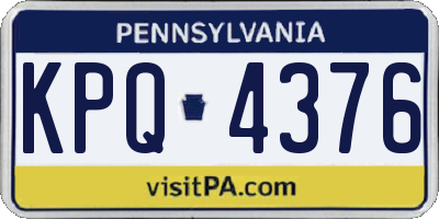 PA license plate KPQ4376
