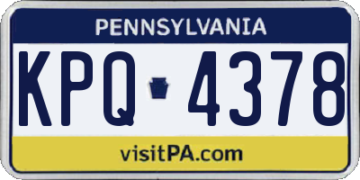 PA license plate KPQ4378