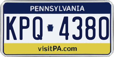 PA license plate KPQ4380