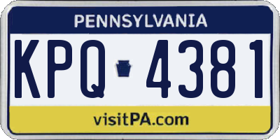 PA license plate KPQ4381