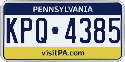 PA license plate KPQ4385