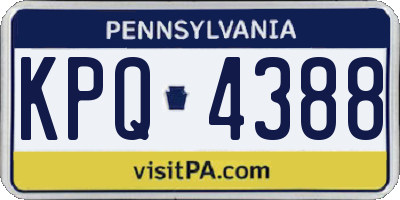 PA license plate KPQ4388