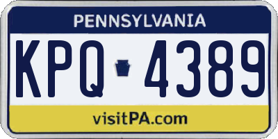 PA license plate KPQ4389