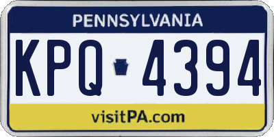 PA license plate KPQ4394