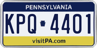 PA license plate KPQ4401