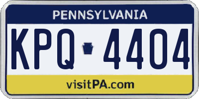 PA license plate KPQ4404