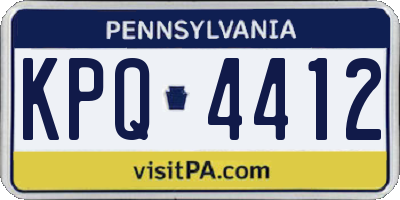 PA license plate KPQ4412