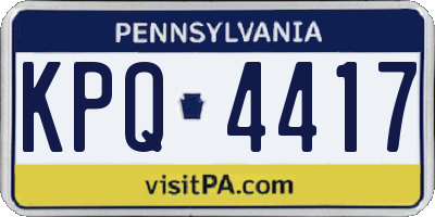 PA license plate KPQ4417