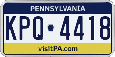 PA license plate KPQ4418