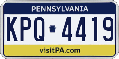 PA license plate KPQ4419