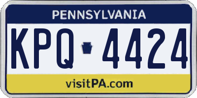 PA license plate KPQ4424