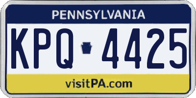 PA license plate KPQ4425
