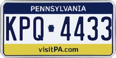 PA license plate KPQ4433