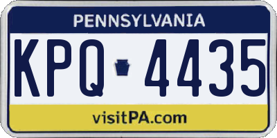 PA license plate KPQ4435