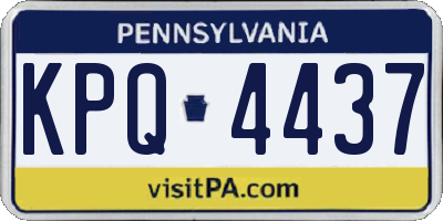 PA license plate KPQ4437