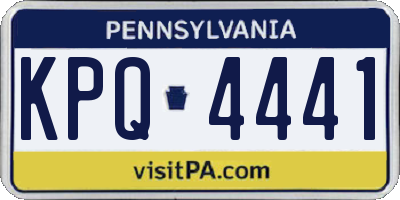 PA license plate KPQ4441