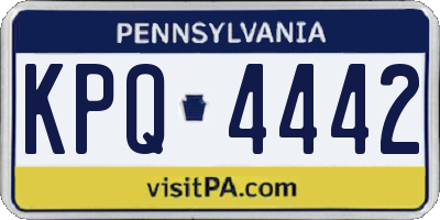 PA license plate KPQ4442