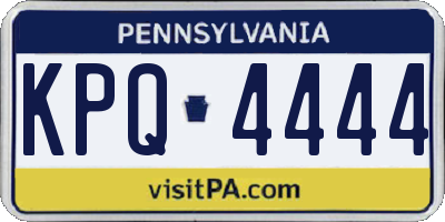 PA license plate KPQ4444