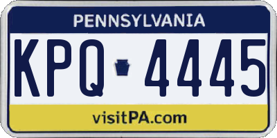 PA license plate KPQ4445