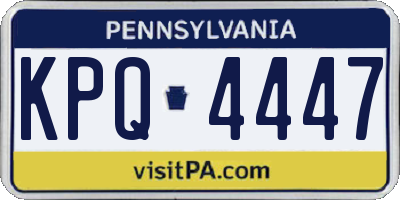 PA license plate KPQ4447